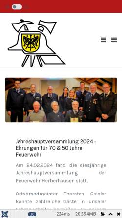 Vorschau der mobilen Webseite www.feuerwehr-herberhausen.de, Freiwillige Feuerwehr Herberhausen