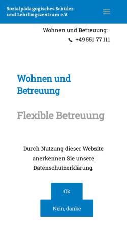 Vorschau der mobilen Webseite www.wohnenundbetreuung.de, Jugendhilfe Göttingen