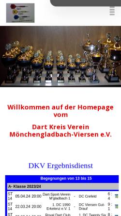 Vorschau der mobilen Webseite www.dkv-mg-vie.de, Dart-Kreis-Verein Mönchengladbach/Viersen e.V.