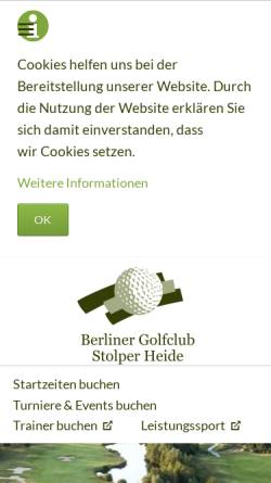 Vorschau der mobilen Webseite www.golfclub-stolperheide.de, Berliner Golfclub Stolper Heide