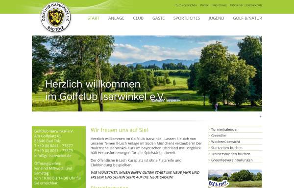 Vorschau von www.gc-isarwinkel.de, Golf Club Isarwinkel