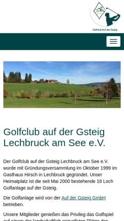 Vorschau der mobilen Webseite gc-gsteig.de, Golfclub auf der Gsteig