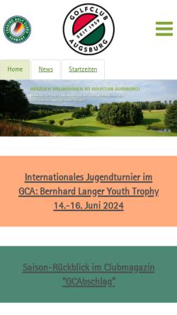 Vorschau der mobilen Webseite www.golfclub-augsburg.de, Golfclub Augsburg
