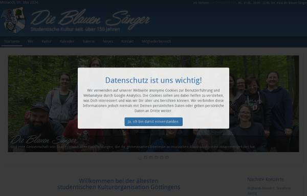 Vorschau von www.blauesaenger.de, Blaue Sänger Göttingen