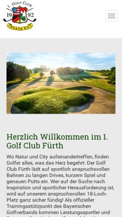 Vorschau der mobilen Webseite www.golfclub-fuerth.de, Golfclub Fürth