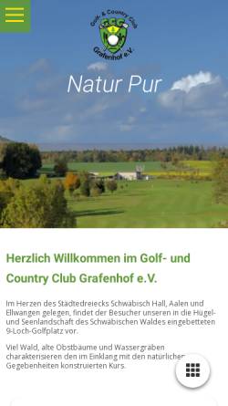 Vorschau der mobilen Webseite www.golfclub-grafenhof.de, Golfclub Grafenhof