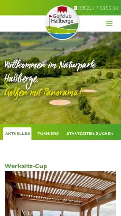 Vorschau der mobilen Webseite www.golfclub-hassberge.de, Golfclub Hassberge
