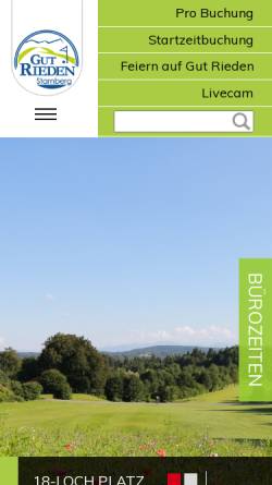 Vorschau der mobilen Webseite golfplatz-gutrieden.de, Gut Rieden