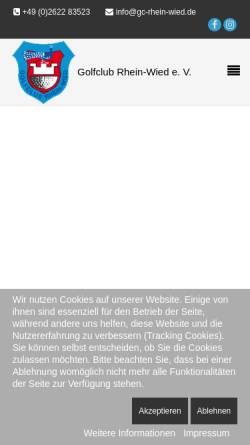 Vorschau der mobilen Webseite www.gc-rhein-wied.de, Golfclub Rhein-Wied