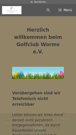 Vorschau der mobilen Webseite www.gc-worms.de, Golfclub Worms