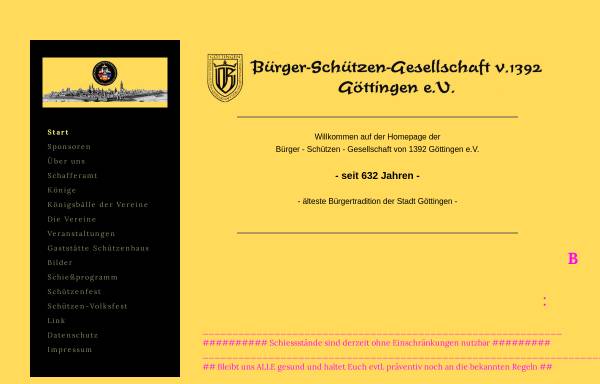 Vorschau von bsg-goettingen.jimdo.com, Bürger-Schützen-Gesellschaft von 1392 Göttingen e.V.