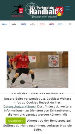 Vorschau der mobilen Webseite www.handball-partenstein.de, TSV Partenstein Handball