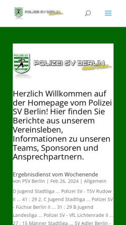 Vorschau der mobilen Webseite www.psvberlin.de, Polizei SV Berlin