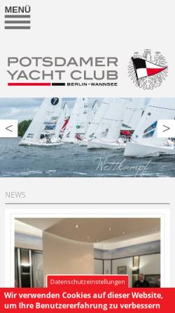 Vorschau der mobilen Webseite www.pyc.de, Potsdamer Yacht Club e. V.
