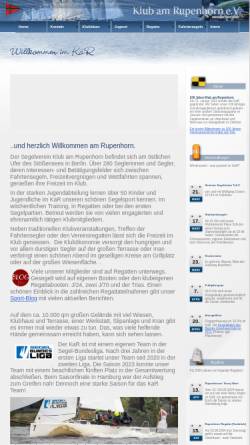 Vorschau der mobilen Webseite www.kar-berlin.de, Segelverein Klub am Rupenhorn Berlin e.V.