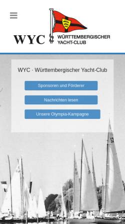 Vorschau der mobilen Webseite www.wyc-fn.de, Württermbergischer Yacht-Club e.V. Friedrichshafen