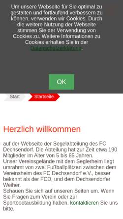 Vorschau der mobilen Webseite www.scgr.de, SCGR - Segelabteilung des FC Dechsendorf - Erlangen