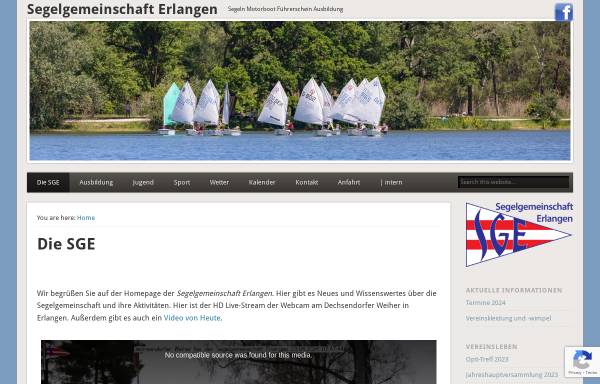 Vorschau von www.segelgemeinschaft.de, SGE - Segelgemeinschaft Erlangen e.V.