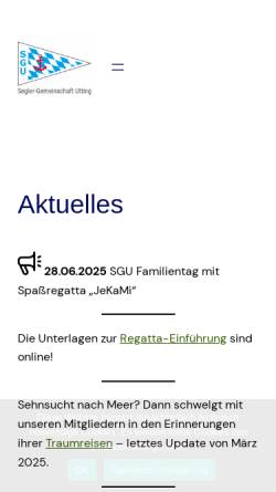 Vorschau der mobilen Webseite www.s-g-u.de, SGU - Segler - Gemeinschaft Utting e.V.