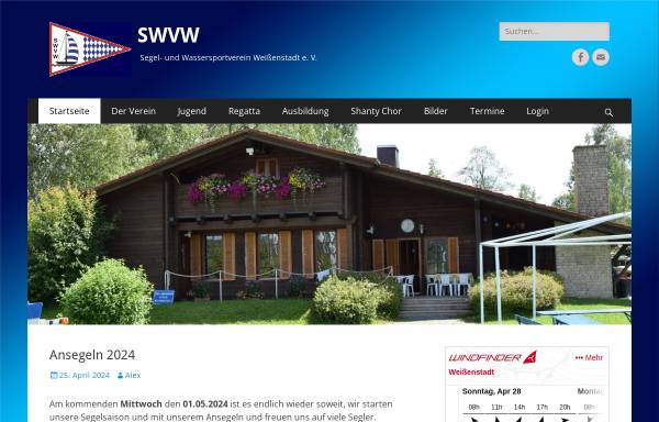Vorschau von www.swvw.com, SWVW - Segel- und Wassersportverein Weißenstadt e.V.