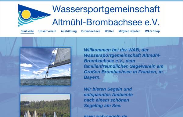 Vorschau von www.wab-segeln.de, WAB - Wassersportgemeinschaft Altmühl- Brombachsee e.V.