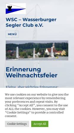 Vorschau der mobilen Webseite www.wsc-bodensee.de, Wasserburger Segler Club e.V. (WSC)