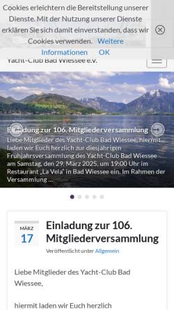 Vorschau der mobilen Webseite www.ycbw.de, Yacht-Club Bad Wiessee e.V.