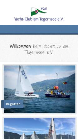 Vorschau der mobilen Webseite www.ycat.de, YCaT - Yachtclub am Tegernsee