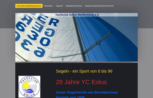 Vorschau von www.yceolus.de, YCE - Yachtclub Eolus Weißenburg e.V.