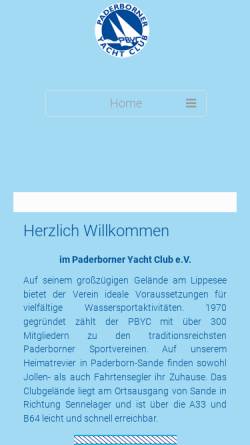 Vorschau der mobilen Webseite www.pbyc.de, Paderborner Yacht Club e.V.