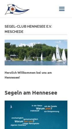 Vorschau der mobilen Webseite schm.info, Segelclub Hennesee e.V.
