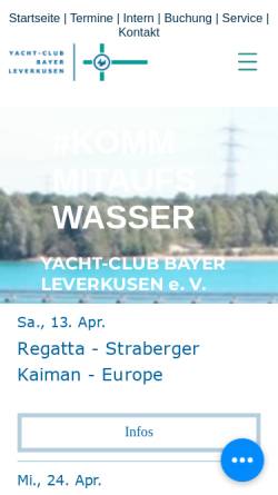 Vorschau der mobilen Webseite www.ycbl.de, Yacht-Club Bayer Leverkusen