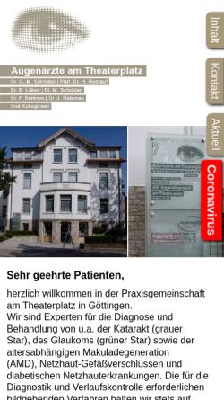 Vorschau der mobilen Webseite www.praxis-theaterplatz.de, Augenärzte Praxisgemeinschaft am Theaterplatz