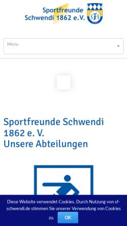 Vorschau der mobilen Webseite www.sf-schwendi.de, SF Schwendi Abteilung Tischtennis