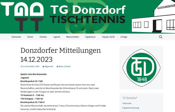 Vorschau von www.tgdonzdorf-tt.de, TG Donzdorf Tischtennisabteilung