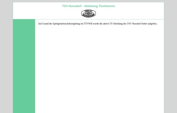 Vorschau von www.tt-nussdorf.de, Tischtennisabteilung des TSV Nussdorf