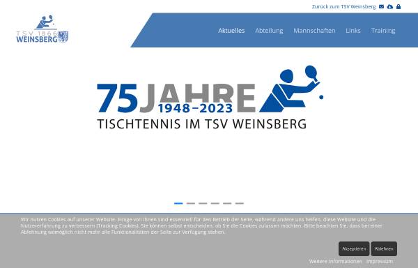 Vorschau von www.tischtennis.tsv-weinsberg.de, TSV Weinsberg Tischtennisabteilung