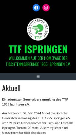 Vorschau der mobilen Webseite ttf-ispringen.de, TTF Ispringen
