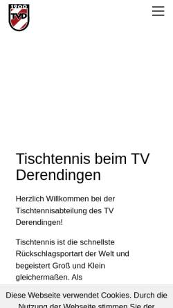 Vorschau der mobilen Webseite www.tvderendingen.de, TV Derendingen Tischtennisabteilung