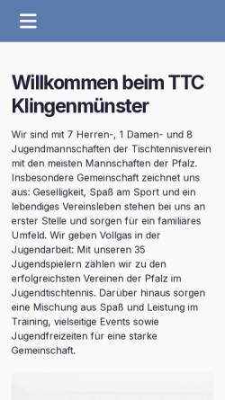 Vorschau der mobilen Webseite ttc-klingenmuenster.de, TTC Klingenmünster