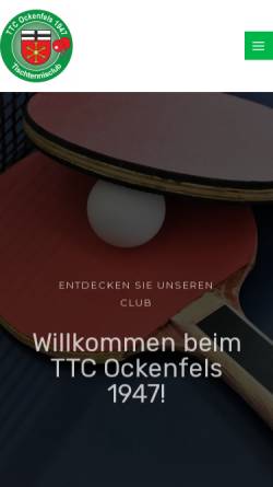 Vorschau der mobilen Webseite www.ttc-ockenfels.de, TTC Ockenfels / Rhein