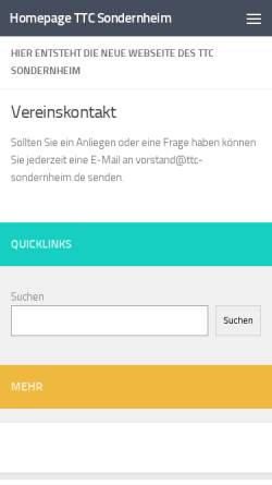 Vorschau der mobilen Webseite www.ttc-sondernheim.de, TTC Sondernheim 1994 e.V.
