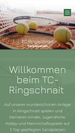 Vorschau der mobilen Webseite www.ringschnait-tennis.de, TC Ringschnait