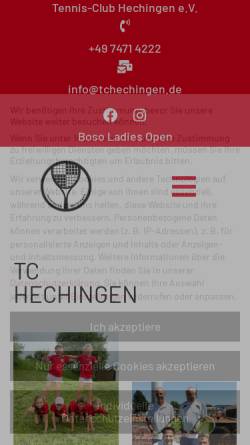 Vorschau der mobilen Webseite www.tchechingen.de, Tennisclub Hechingen e.V.