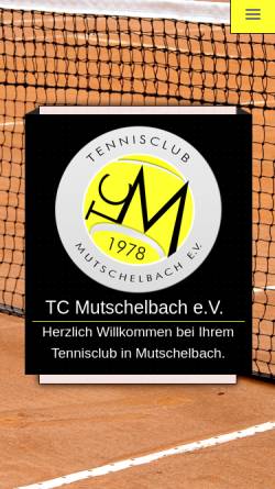 Vorschau der mobilen Webseite www.tc-mutschelbach.de, Tennisclub Mutschelbach