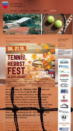 Vorschau der mobilen Webseite www.tennis-tsv-oferdingen.de, TSV Oferdingen