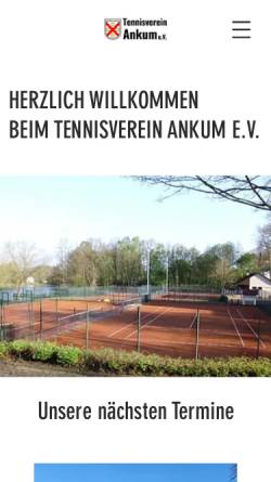 Vorschau der mobilen Webseite www.tv-ankum.de, Tennisverein Ankum e.V.