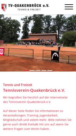 Vorschau der mobilen Webseite www.tv-quakenbrueck.de, Tennisverein Quakenbrück e.V.