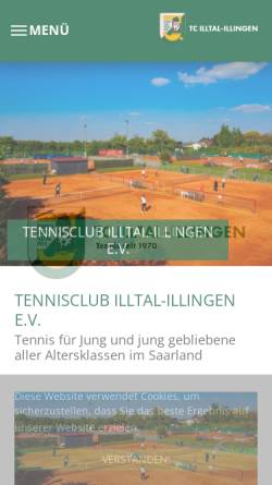 Vorschau der mobilen Webseite www.tcilltalillingen.de, TC Tennisclub Illtal