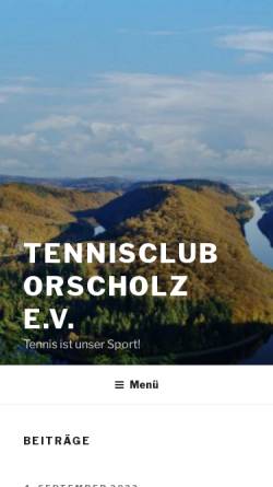 Vorschau der mobilen Webseite www.tennisclub-orscholz.de, Tennisclub Orscholz e.V.